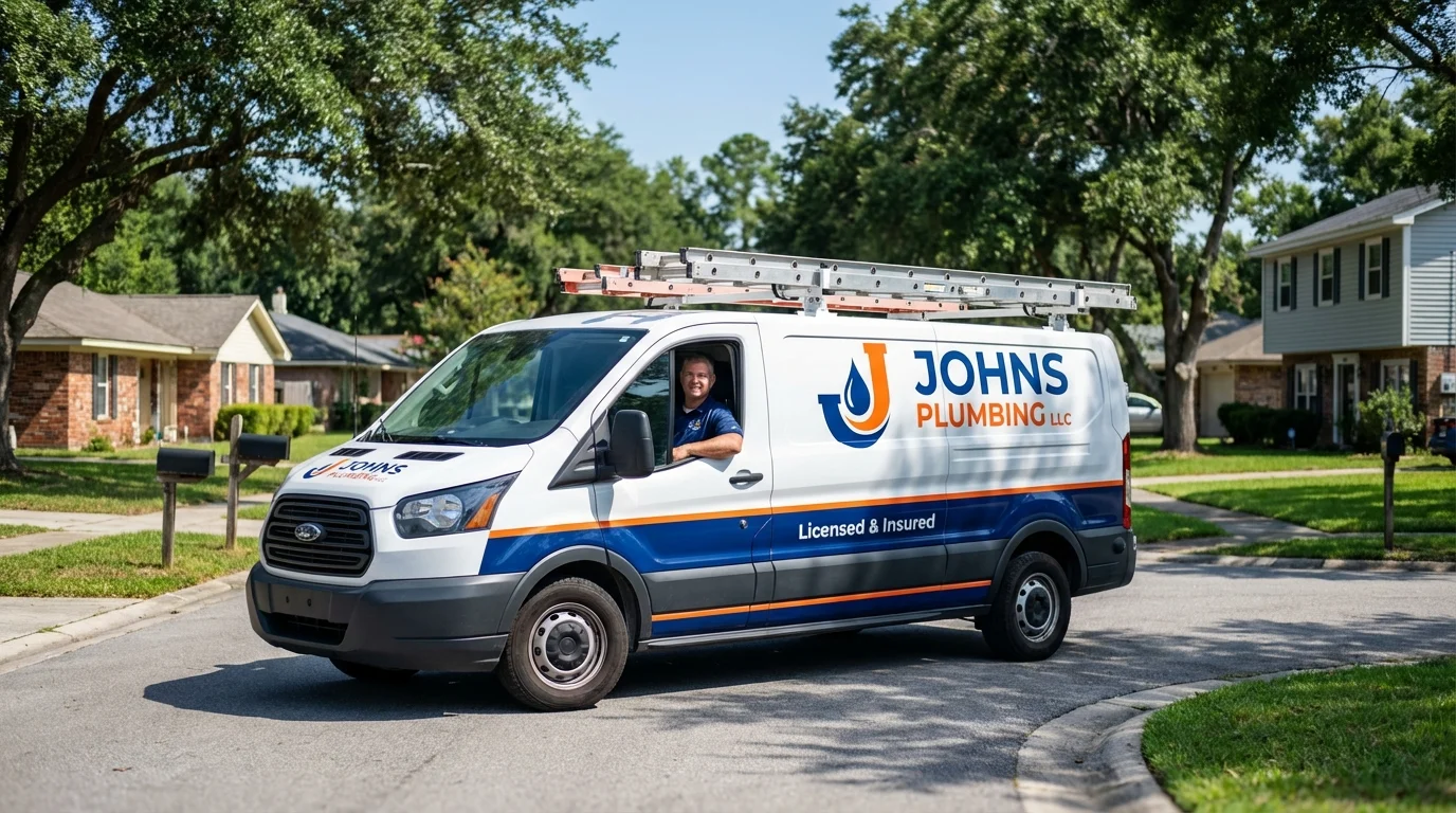 Johns Plumbing LLC service van in El Dorado Springs, MO