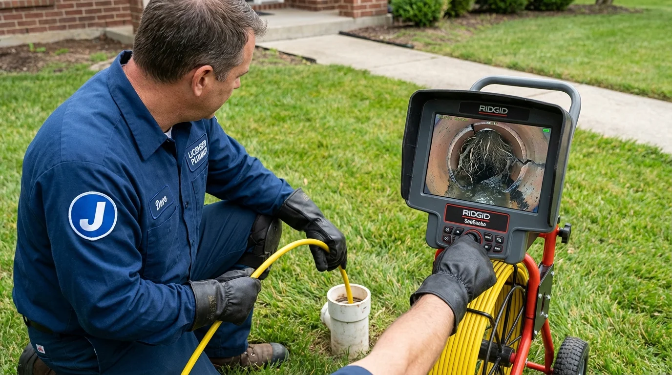 Sewer camera inspection being performed by Johns Plumbing LLC in El Dorado Springs